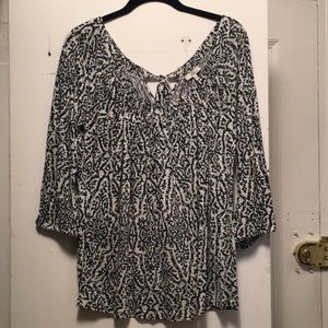 JOIE Printed Jersey Top with a Back Tie. Medium
